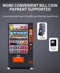 Snack & Drink Vending Machine with Bill Acceptor and Credit Card Reader