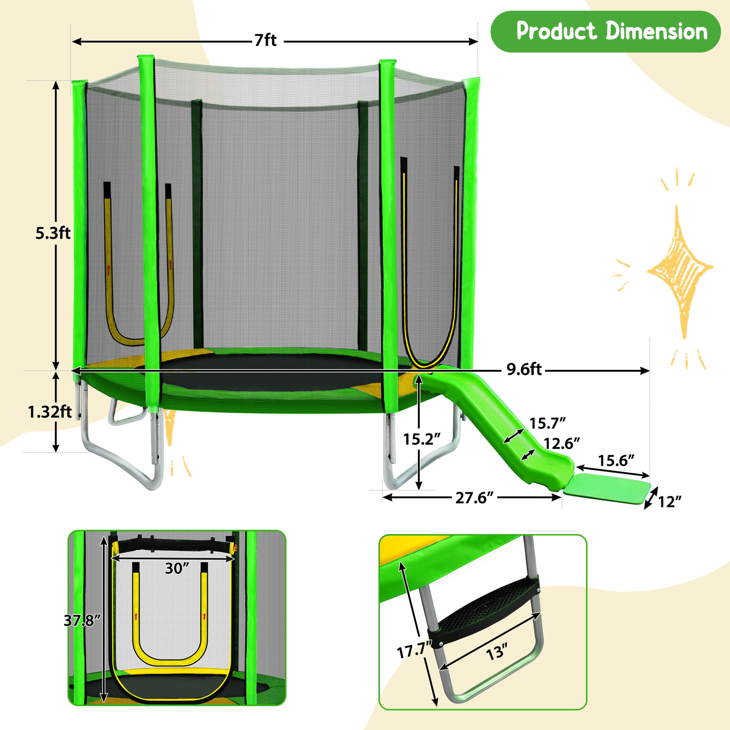 Outdoor Recreational 7FT Trampoline
