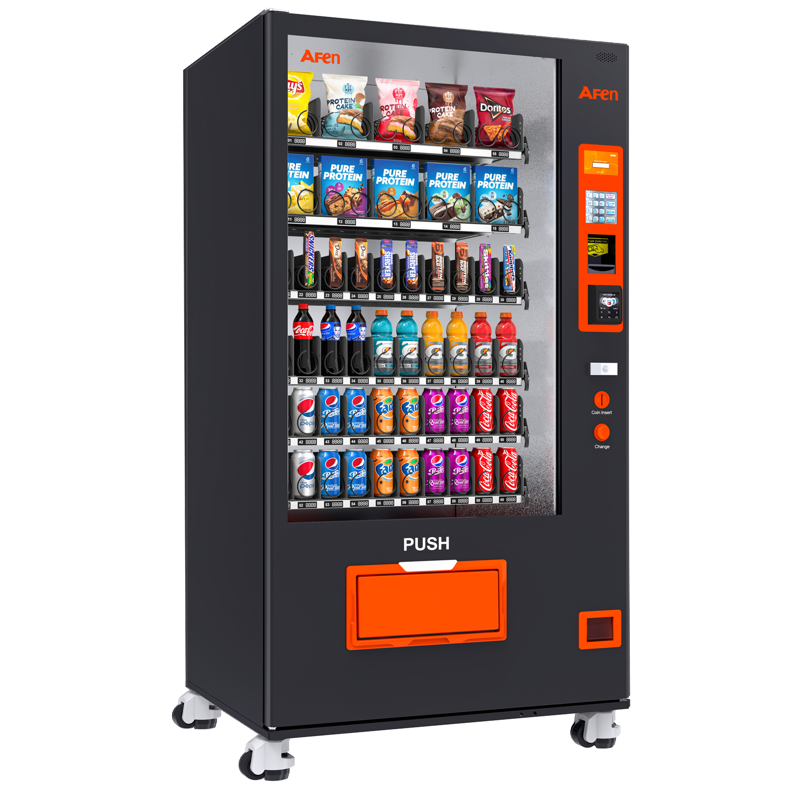Snack & Drink Vending Machine with Coin, Bill Acceptor and Credit Card Reader