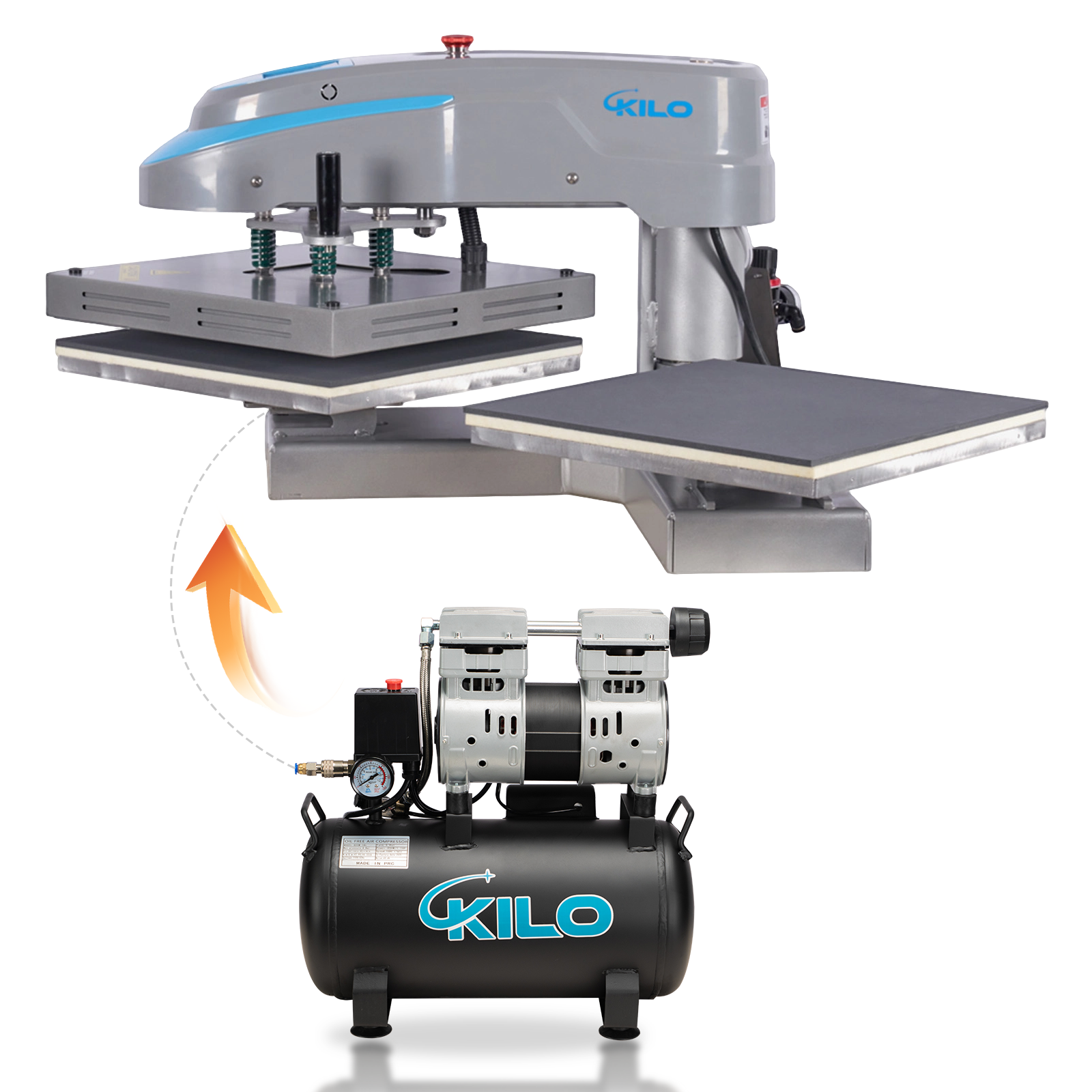 40cm×40cm Pneumatic Dual Platen Swing Head Heat Press Machine