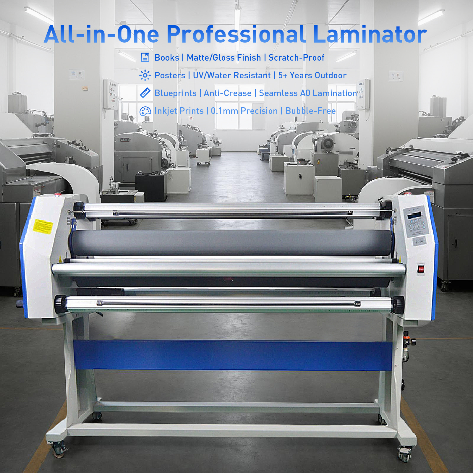 67" Full-Auto Wide Format Cold Laminator Machine Heat Assisted & Trimmer