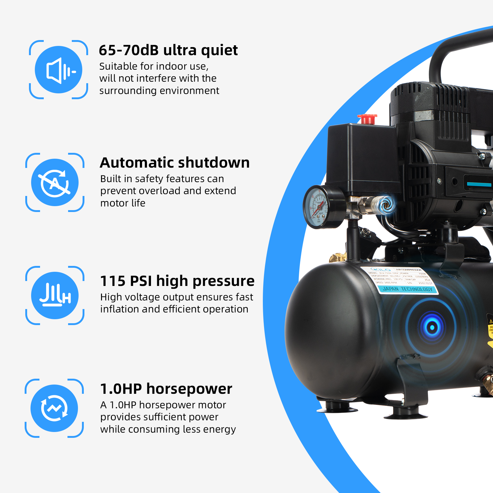 2 Gallon Oil Free Air Compressor