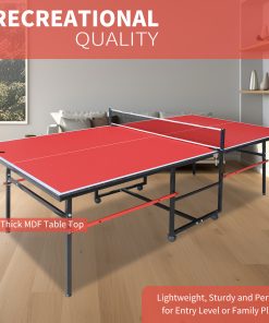 8FT Red Mid-Size Table Tennis Table