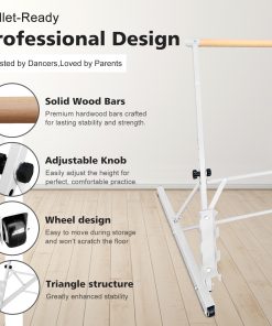 3.5FT Solid Wood Ballet Barre