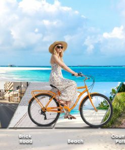 E-CARPAT A26265B 26 Inch 7-Speed Beach Cruiser Bike