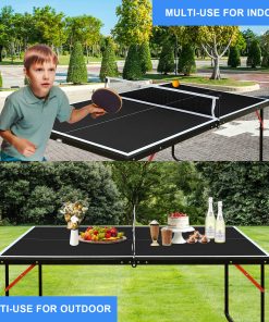 4.5FT Black Table Tennis Table