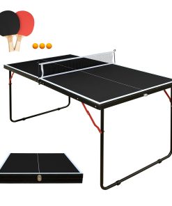 4.5FT Black Table Tennis Table