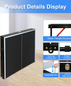 4.5FT Black Table Tennis Table