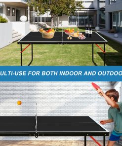 4.5FT Black Table Tennis Table