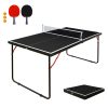 4.5FT Black Table Tennis Table