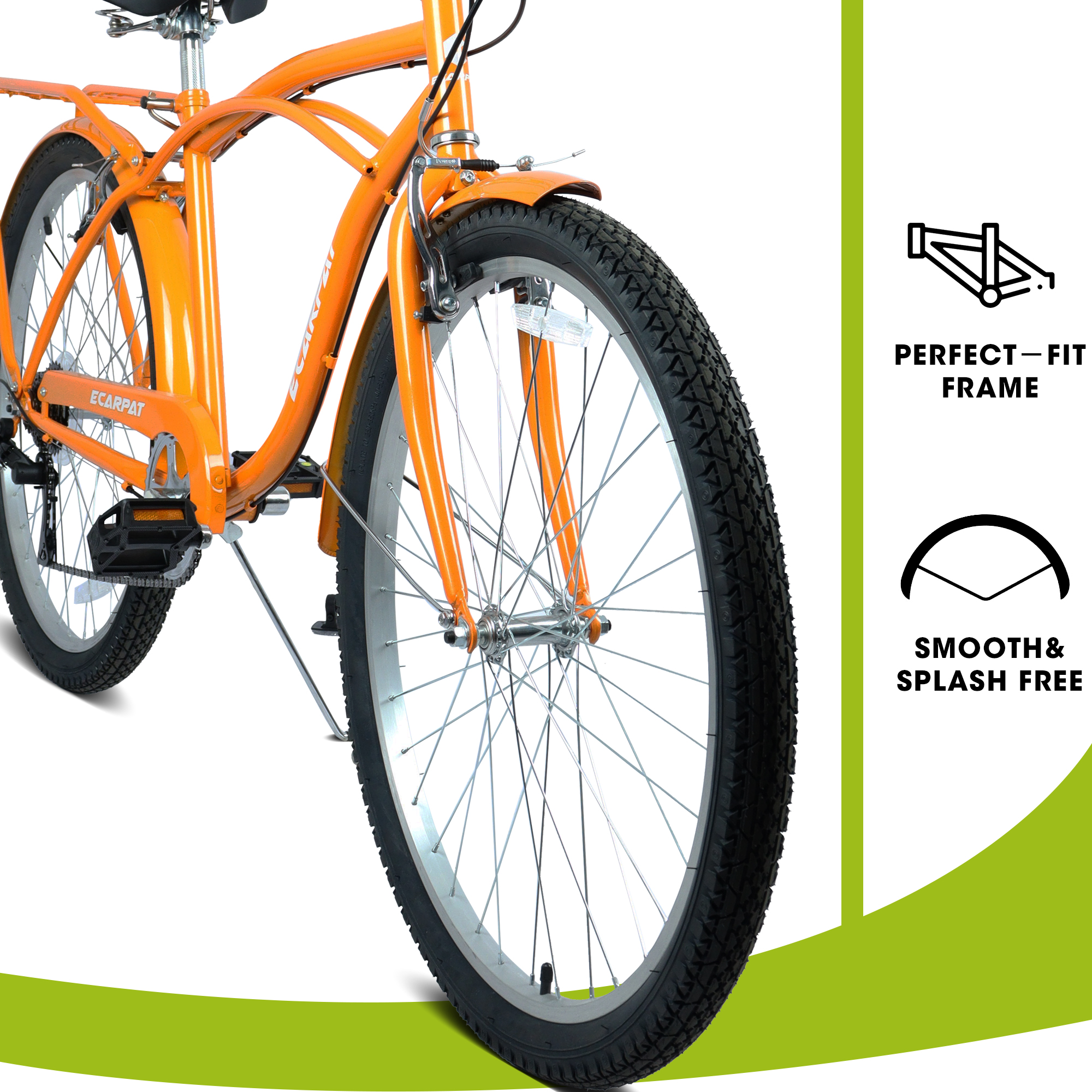 E-CARPAT A26265B 26 Inch 7-Speed Beach Cruiser Bike