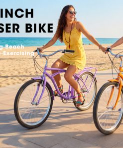 E-CARPAT A26265B 26 Inch 7-Speed Beach Cruiser Bike