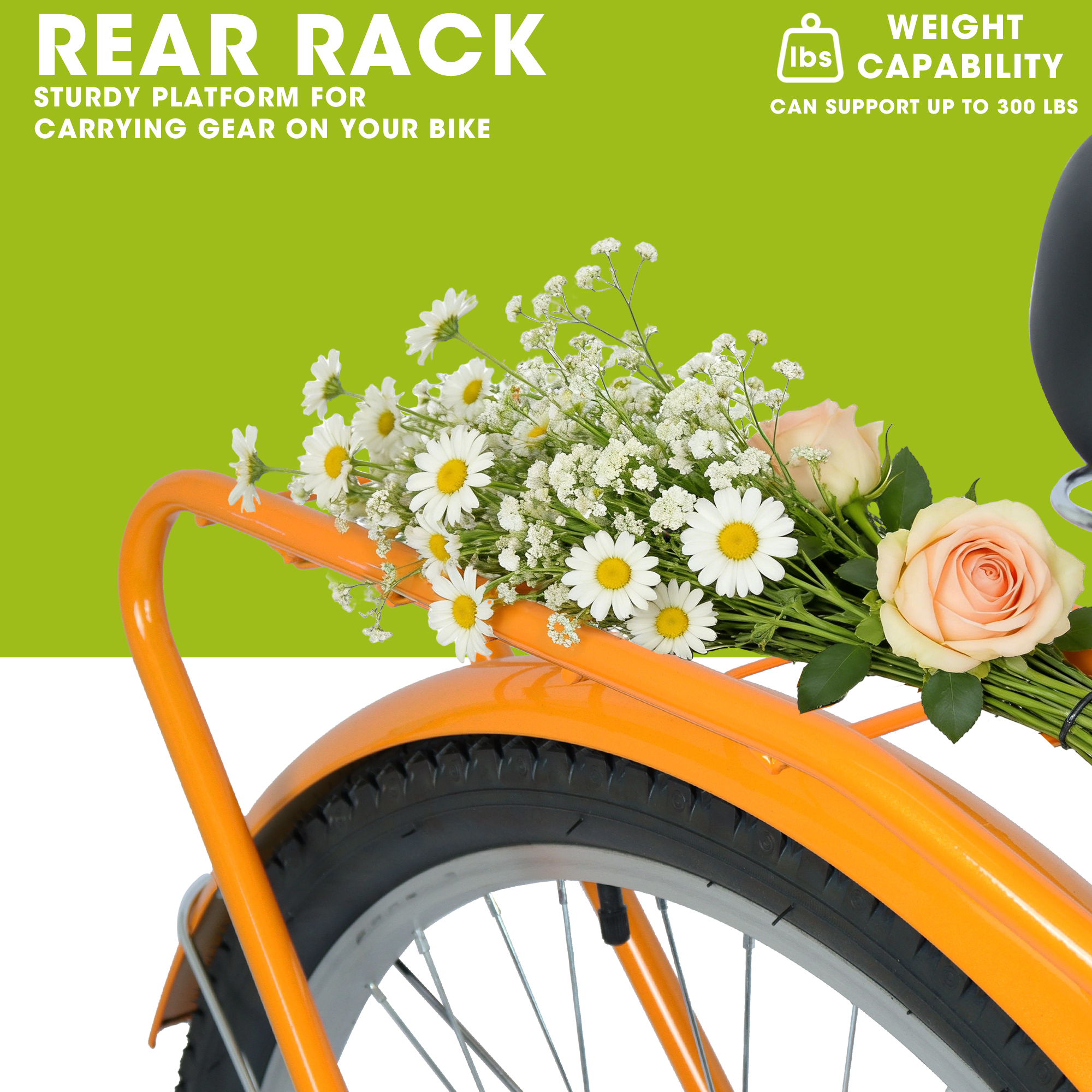 E-CARPAT A26265B 26 Inch 7-Speed Beach Cruiser Bike