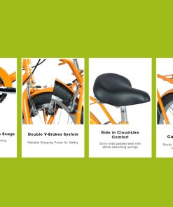 E-CARPAT A26265B 26 Inch 7-Speed Beach Cruiser Bike