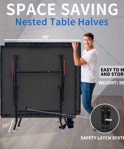 8FT Black Mid-Size Table Tennis Table