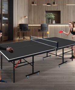 8FT Black Mid-Size Table Tennis Table