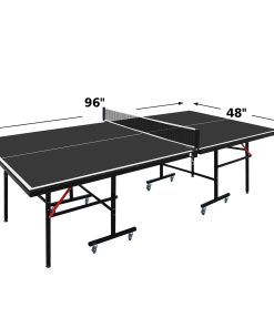 8FT Black Mid-Size Table Tennis Table