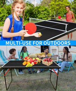 4.5FT Black Table Tennis Table