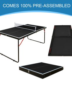 4.5FT Black Table Tennis Table