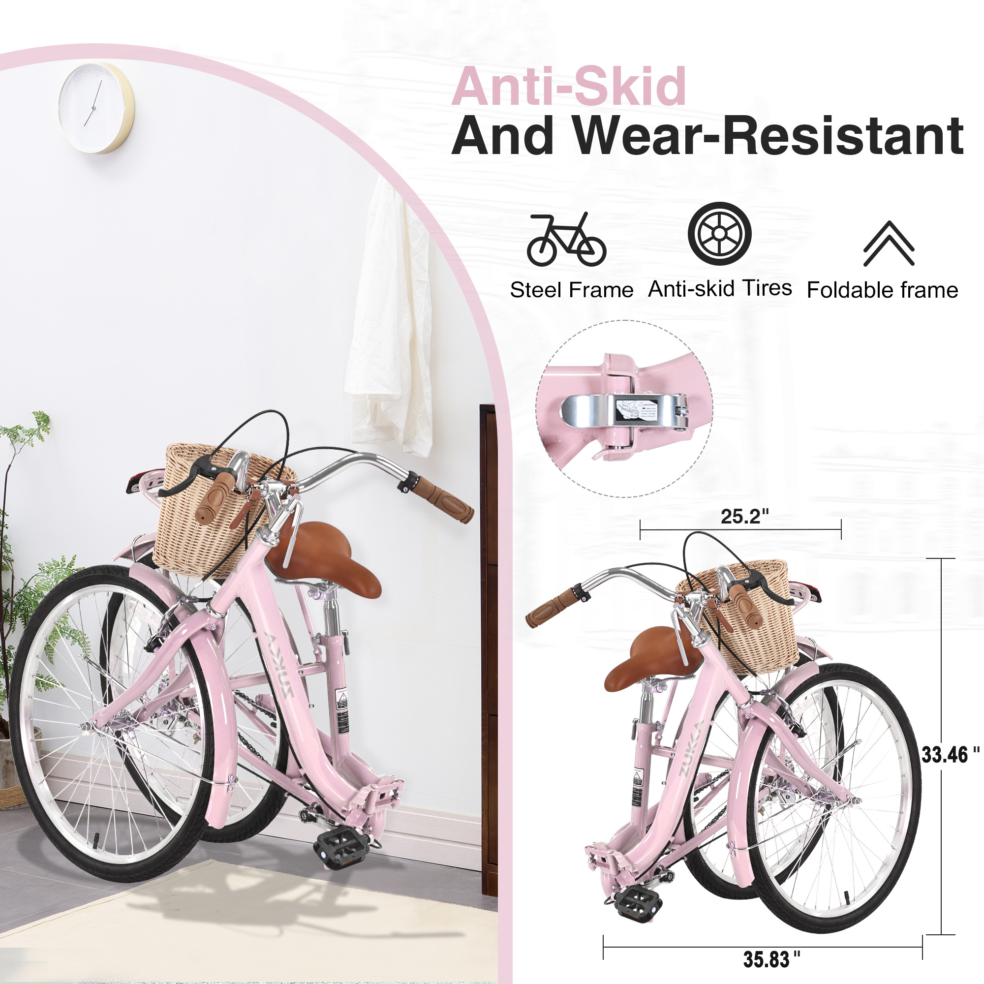 ZUKKA Single Speed Folding Lady Bike