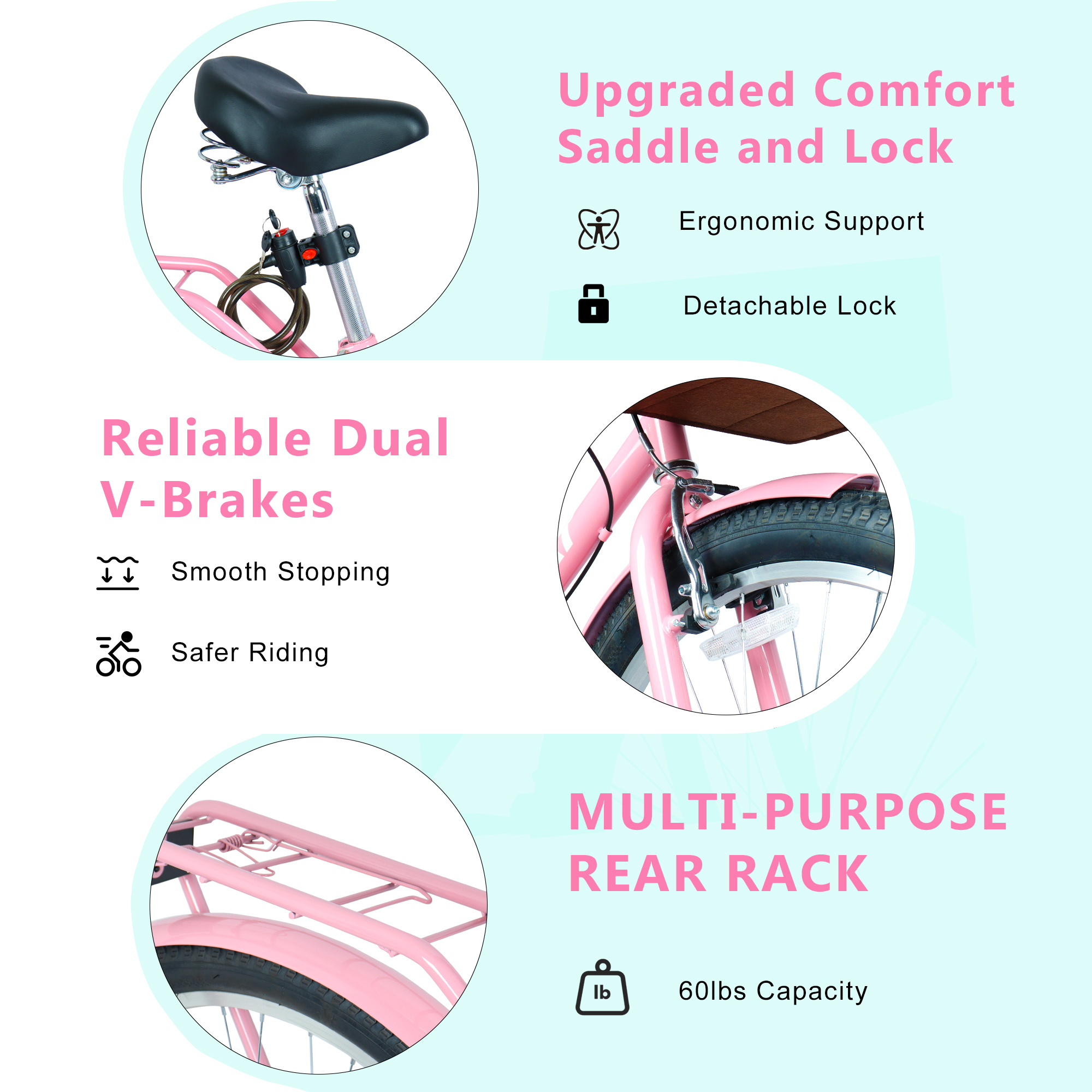 E-CARPAT 26 Inch 7-Speed City Commuter Bike