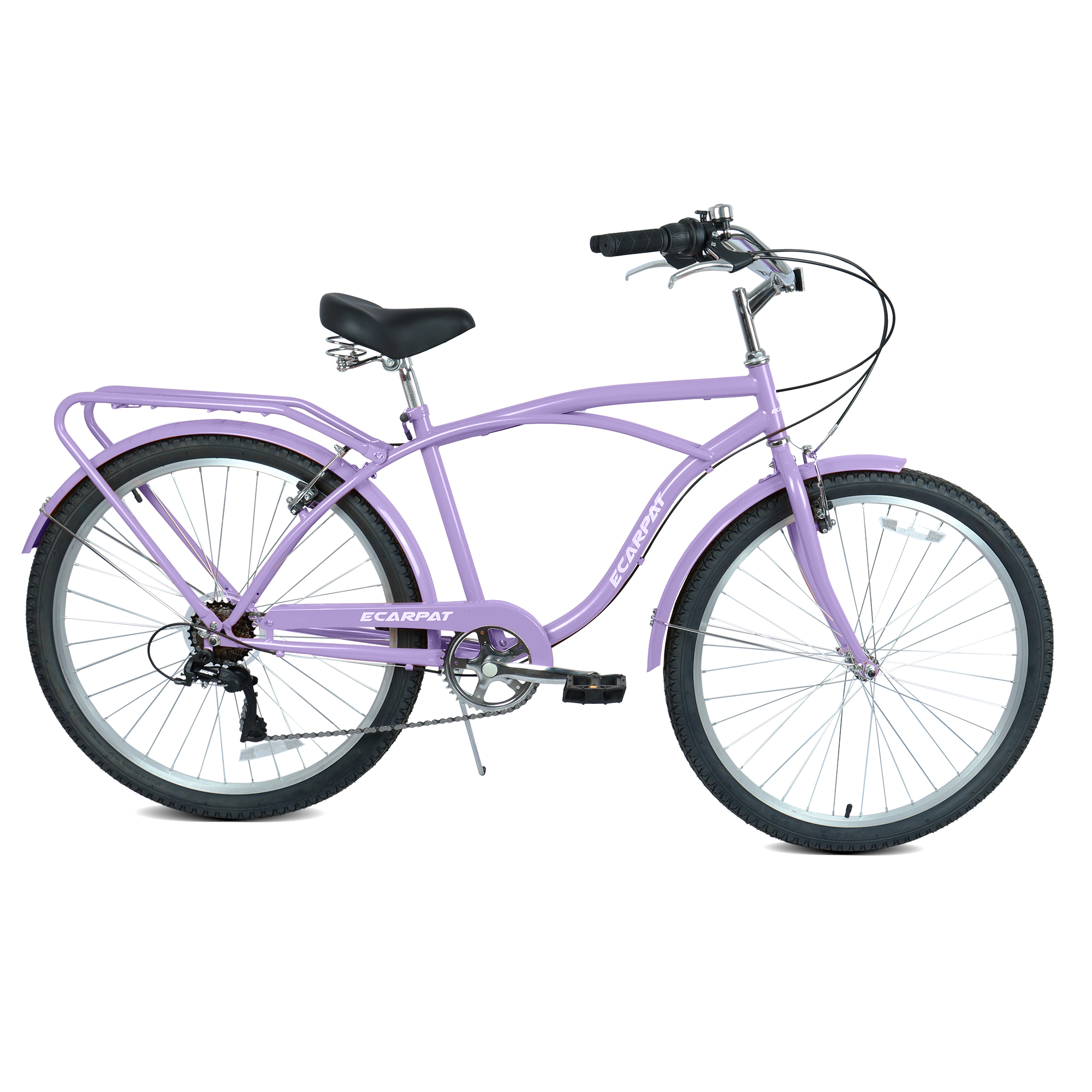 E-CARPAT A26265B 26 Inch 7-Speed Beach Cruiser Bike