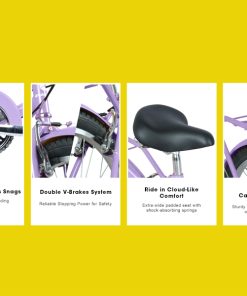 E-CARPAT A26265B 26 Inch 7-Speed Beach Cruiser Bike