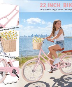 ZUKKA 22 Inch Beach Cruiser Bike For Girls