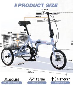 ZUKKA Folding Tricycle For Adults