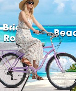 E-CARPAT A26265B 26 Inch 7-Speed Beach Cruiser Bike