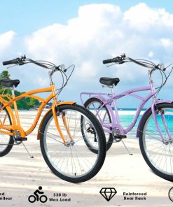 E-CARPAT A26265B 26 Inch 7-Speed Beach Cruiser Bike