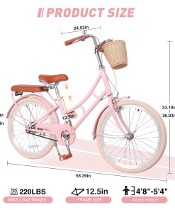ZUKKA 22 Inch Beach Cruiser Bike For Girls