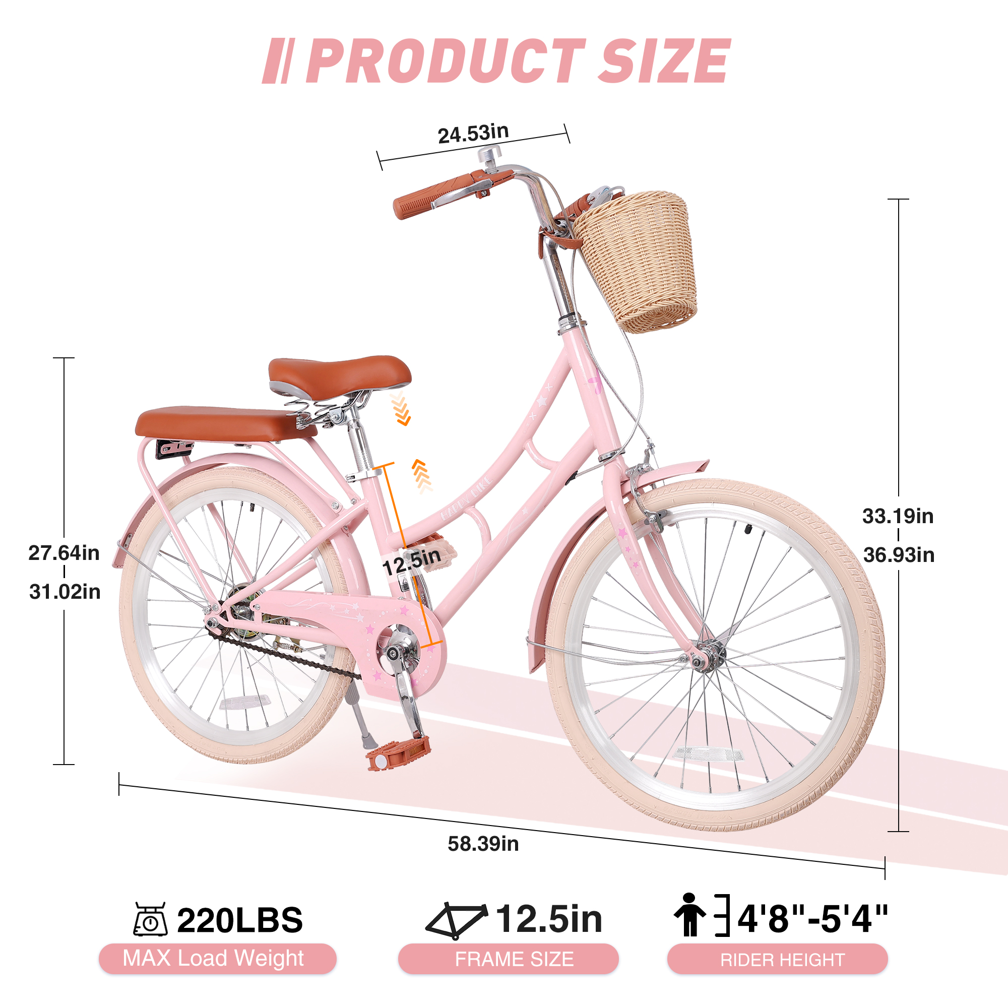 ZUKKA 22 Inch Beach Cruiser Bike For Girls