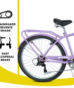E-CARPAT A26265B 26 Inch 7-Speed Beach Cruiser Bike