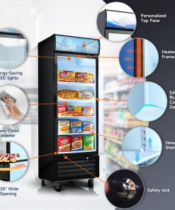 16 Cu.Ft Single Door Commercial Upright Display Freezer