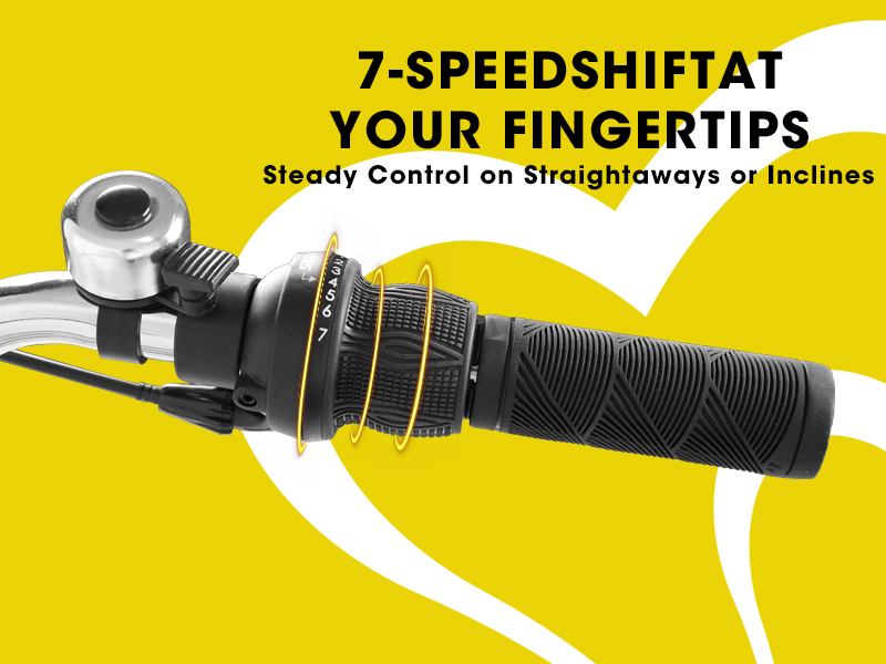 E-CARPAT A26265B 26 Inch 7-Speed Beach Cruiser Bike