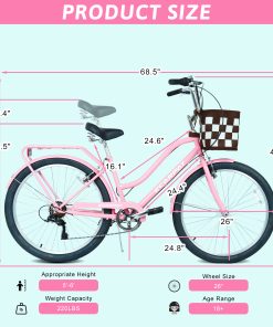 E-CARPAT 26 Inch 7-Speed City Commuter Bike