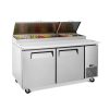 67 IN Commercial Pizza Prep Table with a Built-in Refrigerator