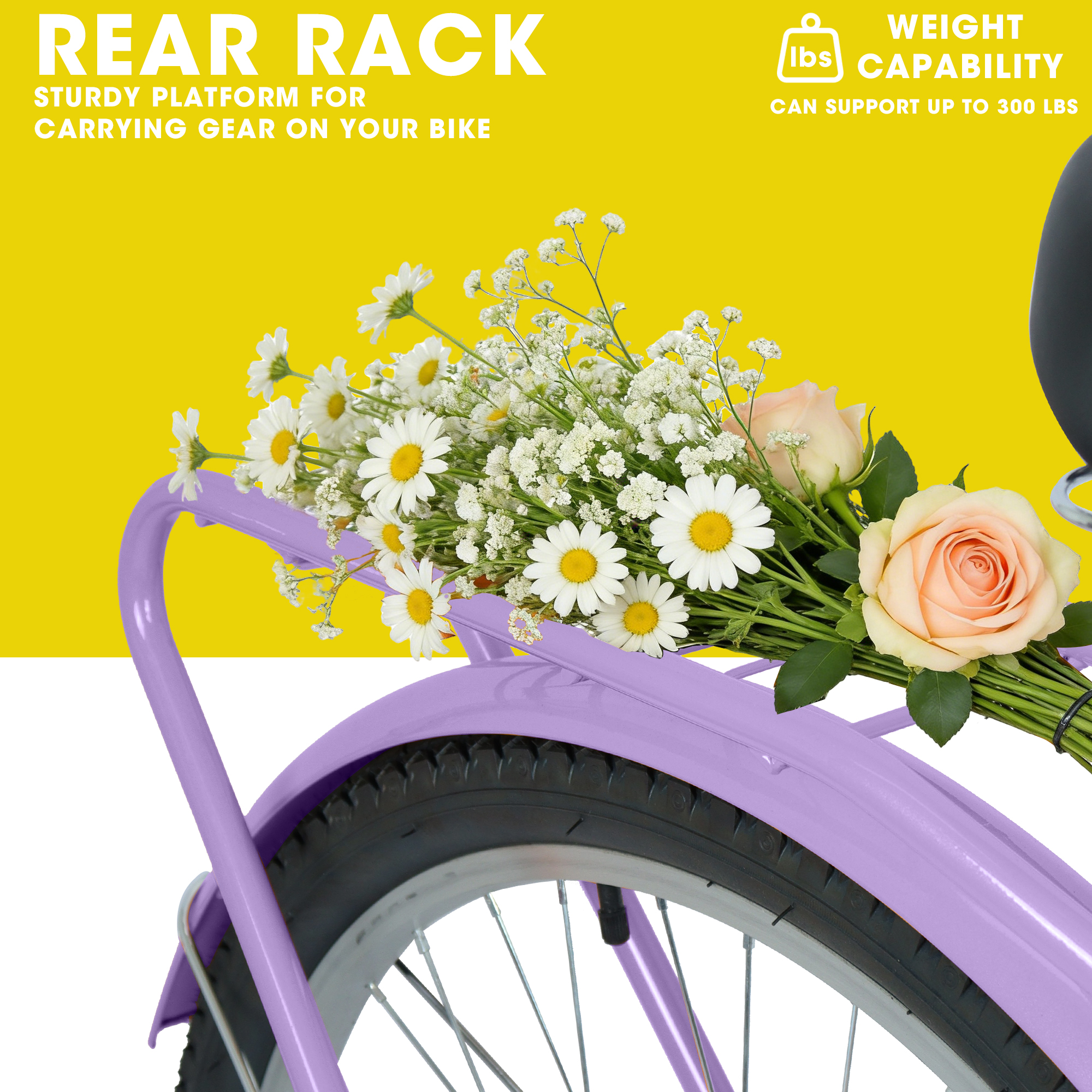 E-CARPAT A26265B 26 Inch 7-Speed Beach Cruiser Bike