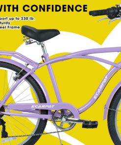 E-CARPAT A26265B 26 Inch 7-Speed Beach Cruiser Bike