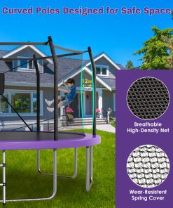 16FT Trampoline with Lights and Basketball Hoop