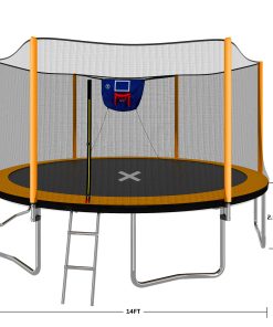 14FT Trampoline with Basketball Hoop
