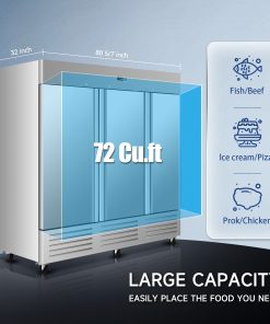 81" Commercial Freezer 72 Cu.ft