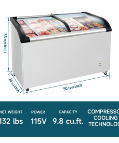 Curved Top Display Freezer 9.8 Cu.ft