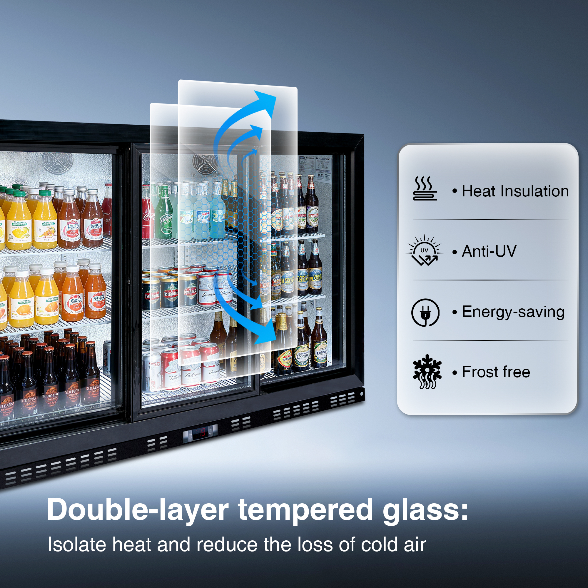 ORIKOOL Commercial 53 Inch Beverage Refrigerators