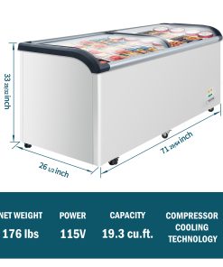 Curved Top Display Freezer 19.3 Cu.ft