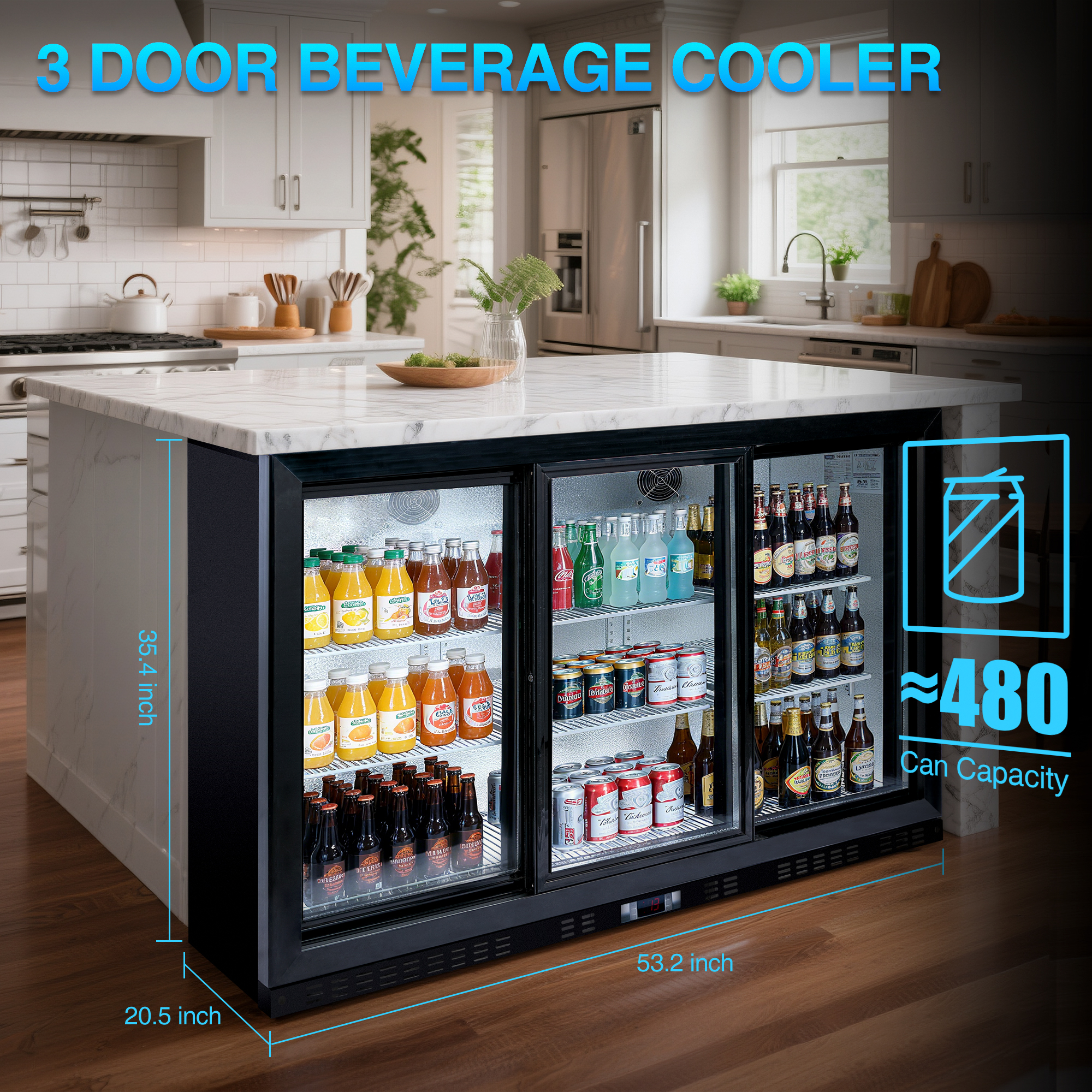 ORIKOOL Commercial 53 Inch Beverage Refrigerators