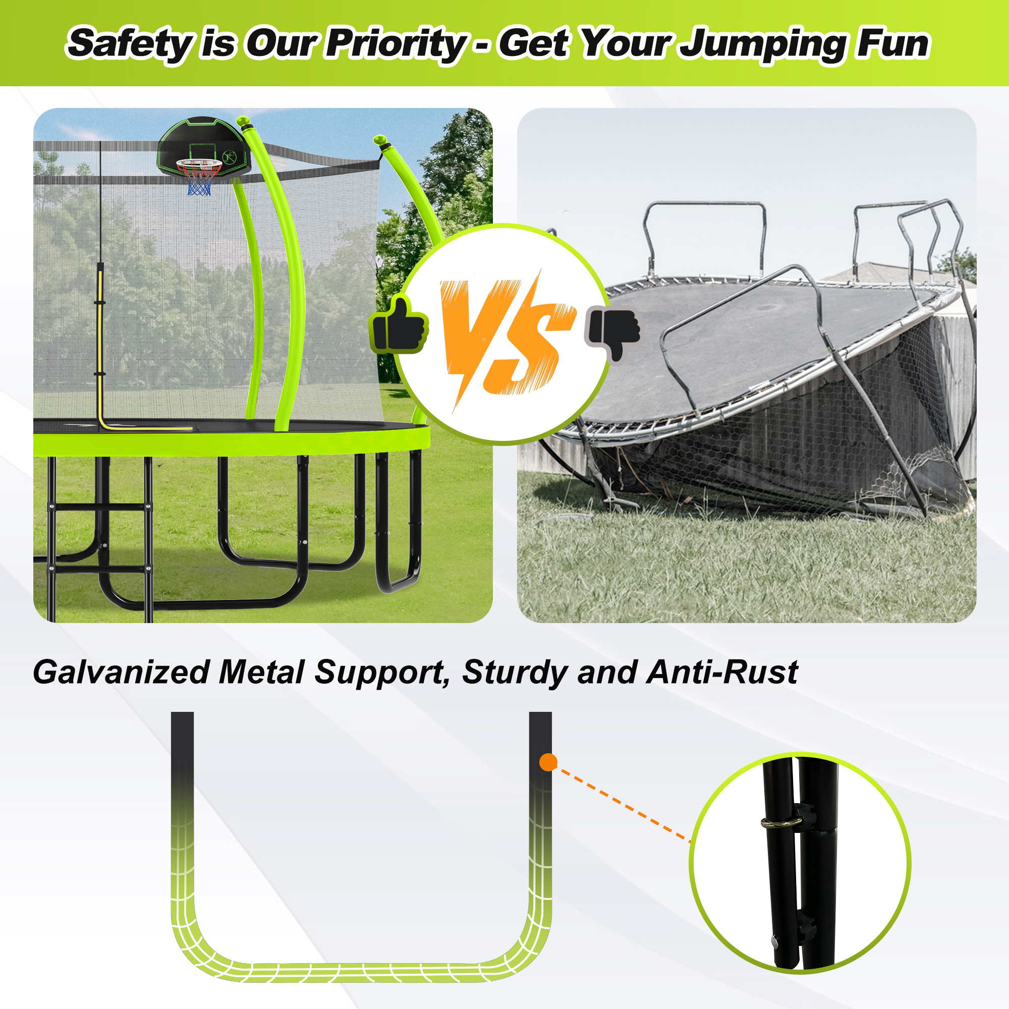 16FT Trampoline with Basketball Hoop