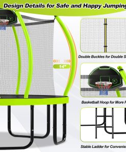 16FT Trampoline with Basketball Hoop