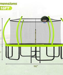 16FT Trampoline with Basketball Hoop